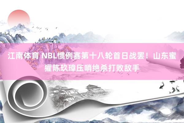 江南体育 NBL惯例赛第十八轮首日战罢！山东蜜獾陈玖璋压哨绝杀打败敌手