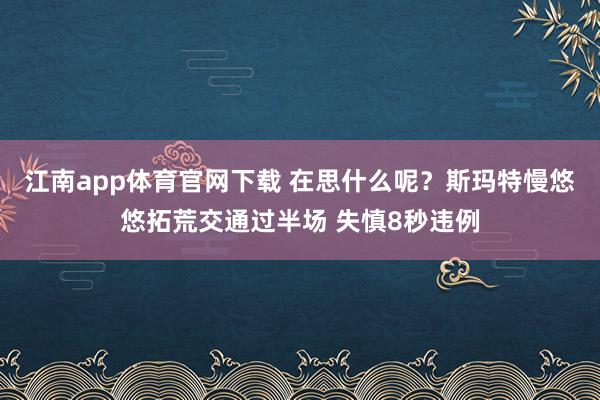 江南app体育官网下载 在思什么呢？斯玛特慢悠悠拓荒交通过半场 失慎8秒违例