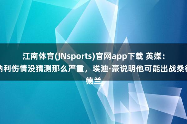 江南体育(JNsports)官网app下载 英媒：托纳利伤情没猜测那么严重，埃迪·豪说明他可能出战桑德兰