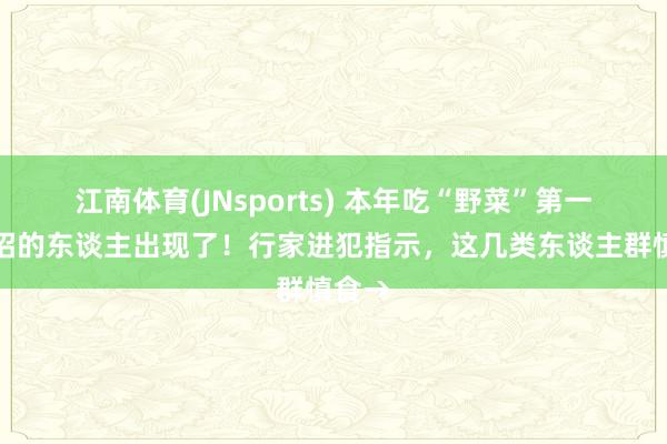 江南体育(JNsports) 本年吃“野菜”第一批中招的东谈主出现了！行家进犯指示，这几类东谈主群慎食→
