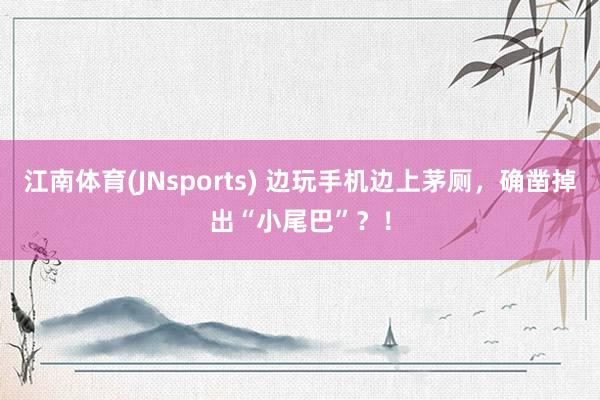 江南体育(JNsports) 边玩手机边上茅厕，确凿掉出“小尾巴”？！