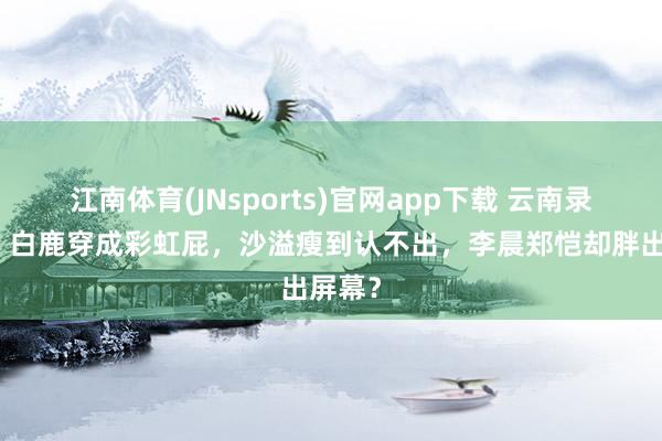 江南体育(JNsports)官网app下载 云南录跑男！白鹿穿成彩虹屁，沙溢瘦到认不出，李晨郑恺却胖出屏幕？