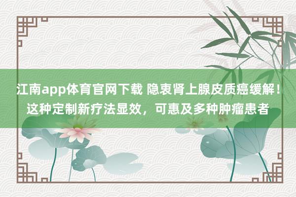 江南app体育官网下载 隐衷肾上腺皮质癌缓解！这种定制新疗法显效，可惠及多种肿瘤患者