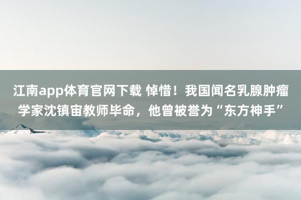 江南app体育官网下载 悼惜！我国闻名乳腺肿瘤学家沈镇宙教师毕命，他曾被誉为“东方神手”