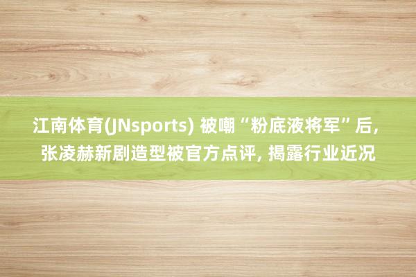 江南体育(JNsports) 被嘲“粉底液将军”后， 张凌赫新剧造型被官方点评， 揭露行业近况