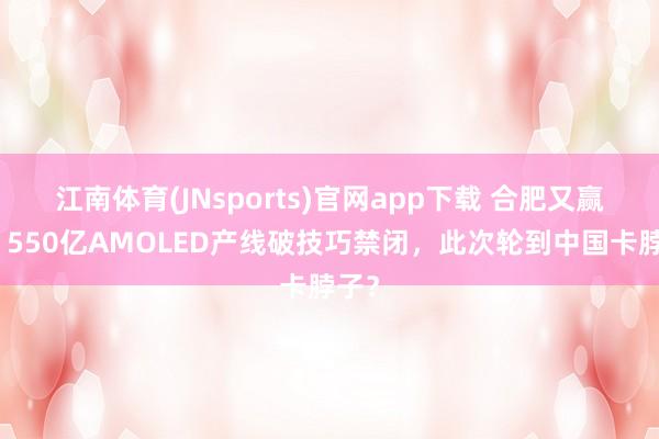 江南体育(JNsports)官网app下载 合肥又赢了！550亿AMOLED产线破技巧禁闭，此次轮到中国卡脖子？
