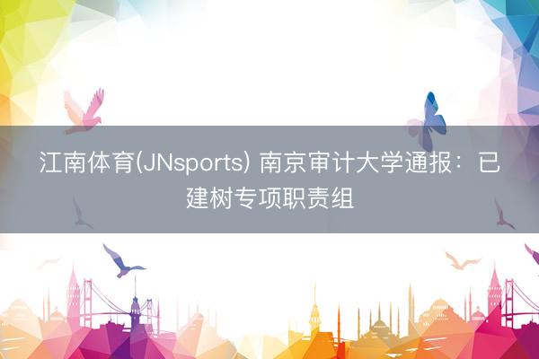 江南体育(JNsports) 南京审计大学通报：已建树专项职责组