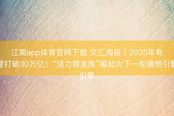 江南app体育官网下载 文汇海报｜2035年有望打破30万亿！“活力银发族”崛起为下一轮骤然引擎