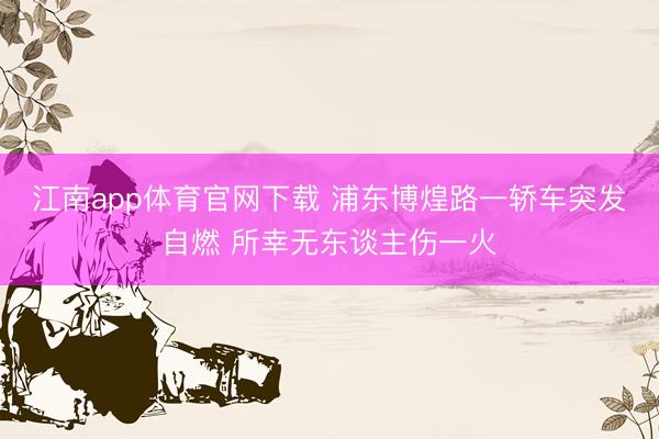 江南app体育官网下载 浦东博煌路一轿车突发自燃 所幸无东谈主伤一火