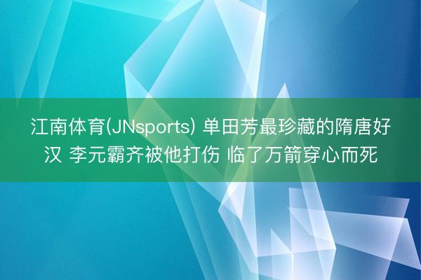 江南体育(JNsports) 单田芳最珍藏的隋唐好汉 李元霸齐被他打伤 临了万箭穿心而死
