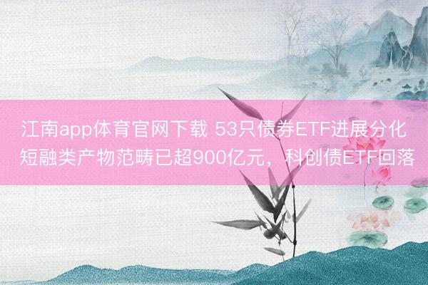 江南app体育官网下载 53只债券ETF进展分化 短融类产物范畴已超900亿元，科创债ETF回落