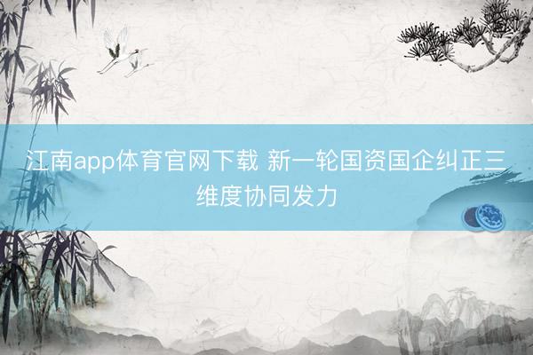 江南app体育官网下载 新一轮国资国企纠正三维度协同发力